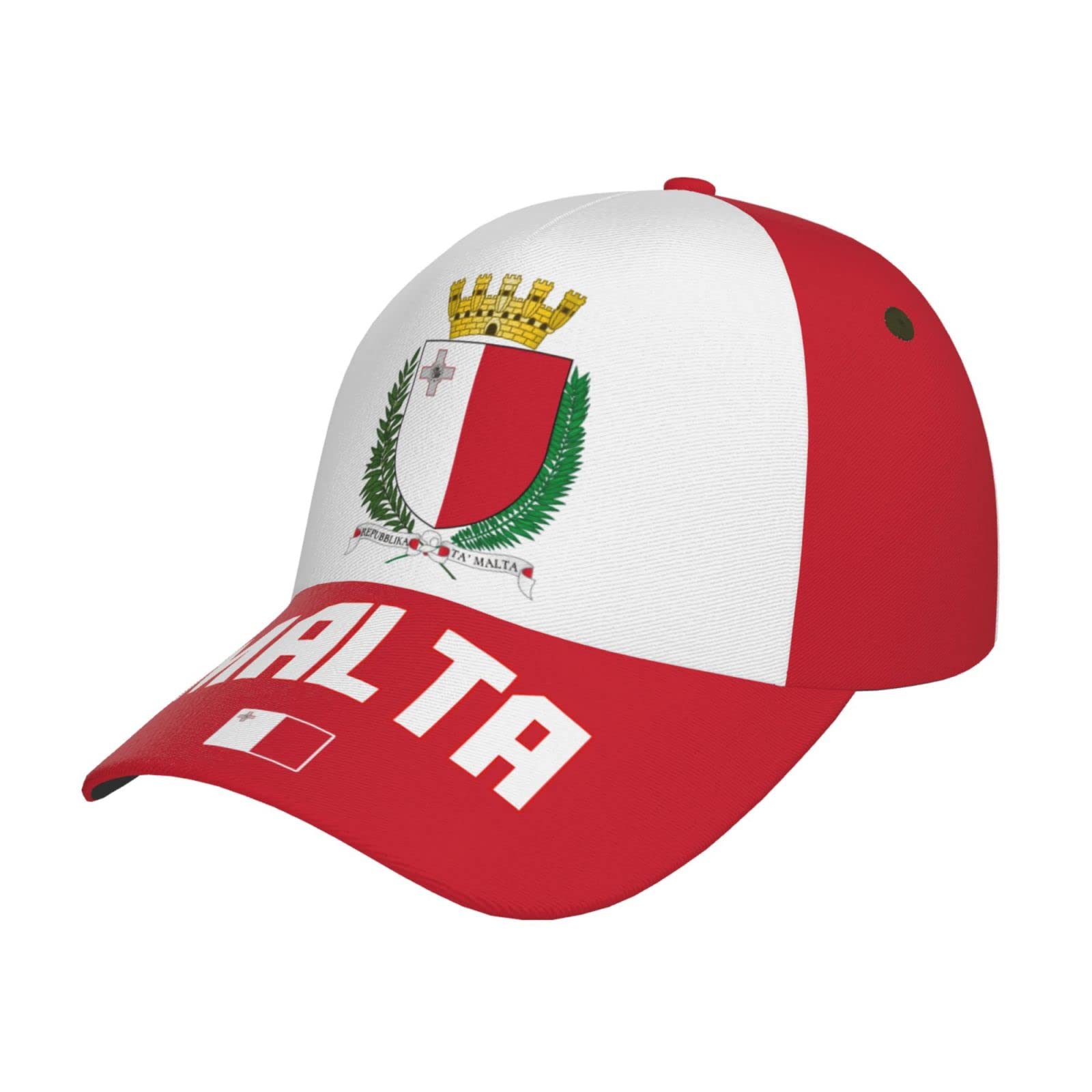 874 Denim Dad Hat Malta Flag Maltese Baseball Cap Adjustable Baseball Hat Classic Dad Hat for Fishing Camping Running