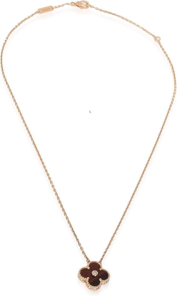 Pre-Loved 2017 Limited Edition Vintage Alhambra Pendant Necklace, Rose Gold, Diamond, 16 in