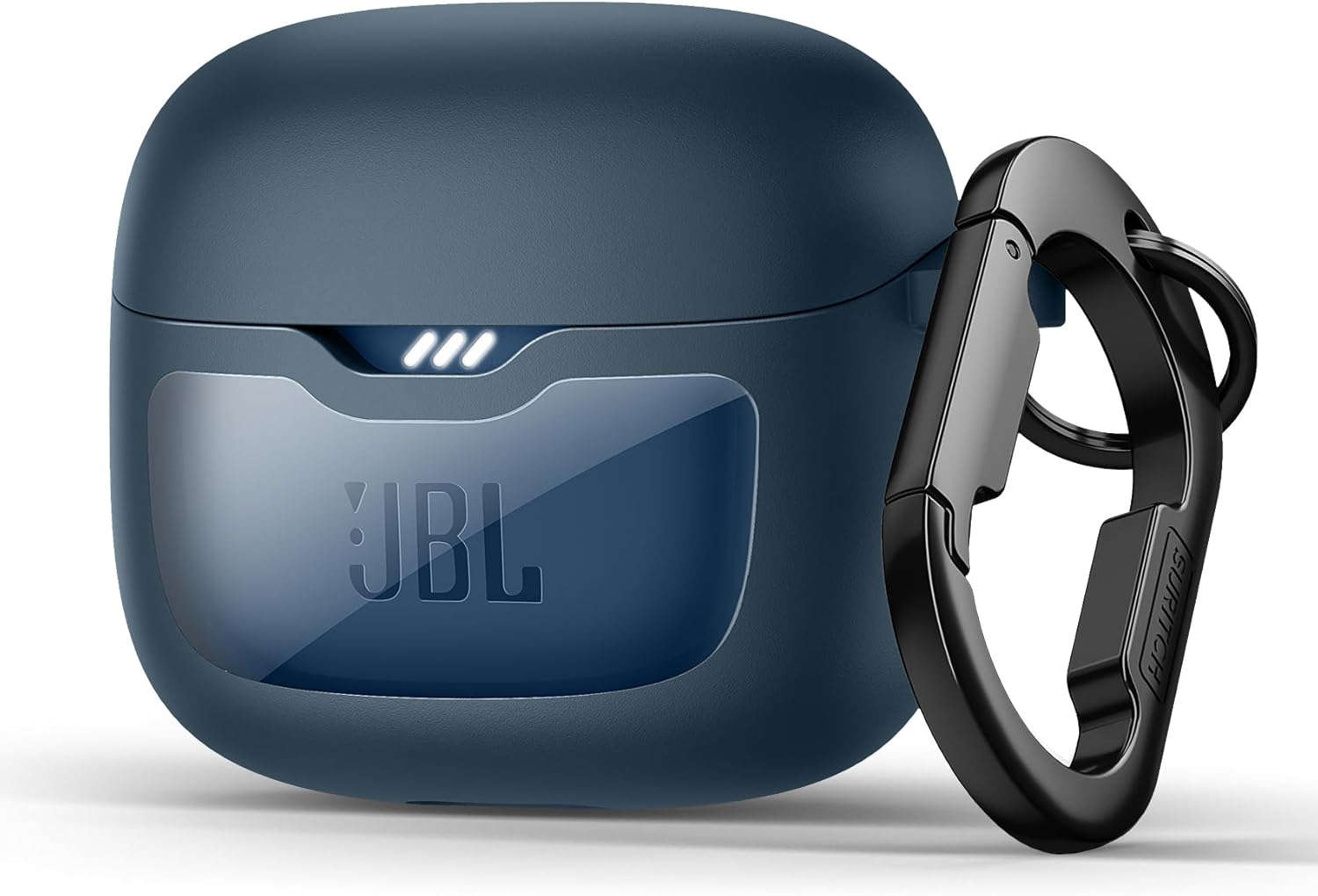 SURITCH Magnetic Bumper Case Compatible with JBL Tune Flex Earbuds, Rugged Shockproof Protective Covers for JBL Tune Flex with Magnetic Lid Lock & Carabiner & Cleaning Kit & Removal Tool, Navy