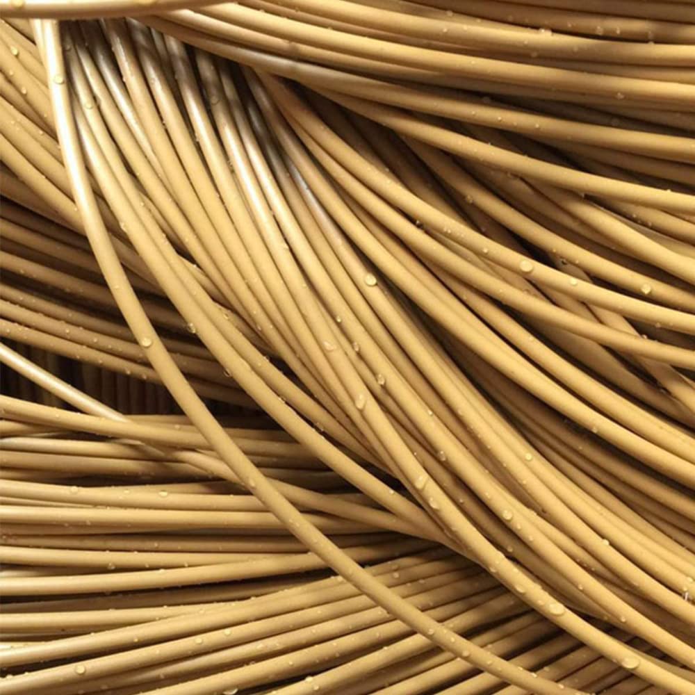 YebiO Plastic Rattan Wicker 500G Rattan Cane Braided Cane Material/Brown Yellow