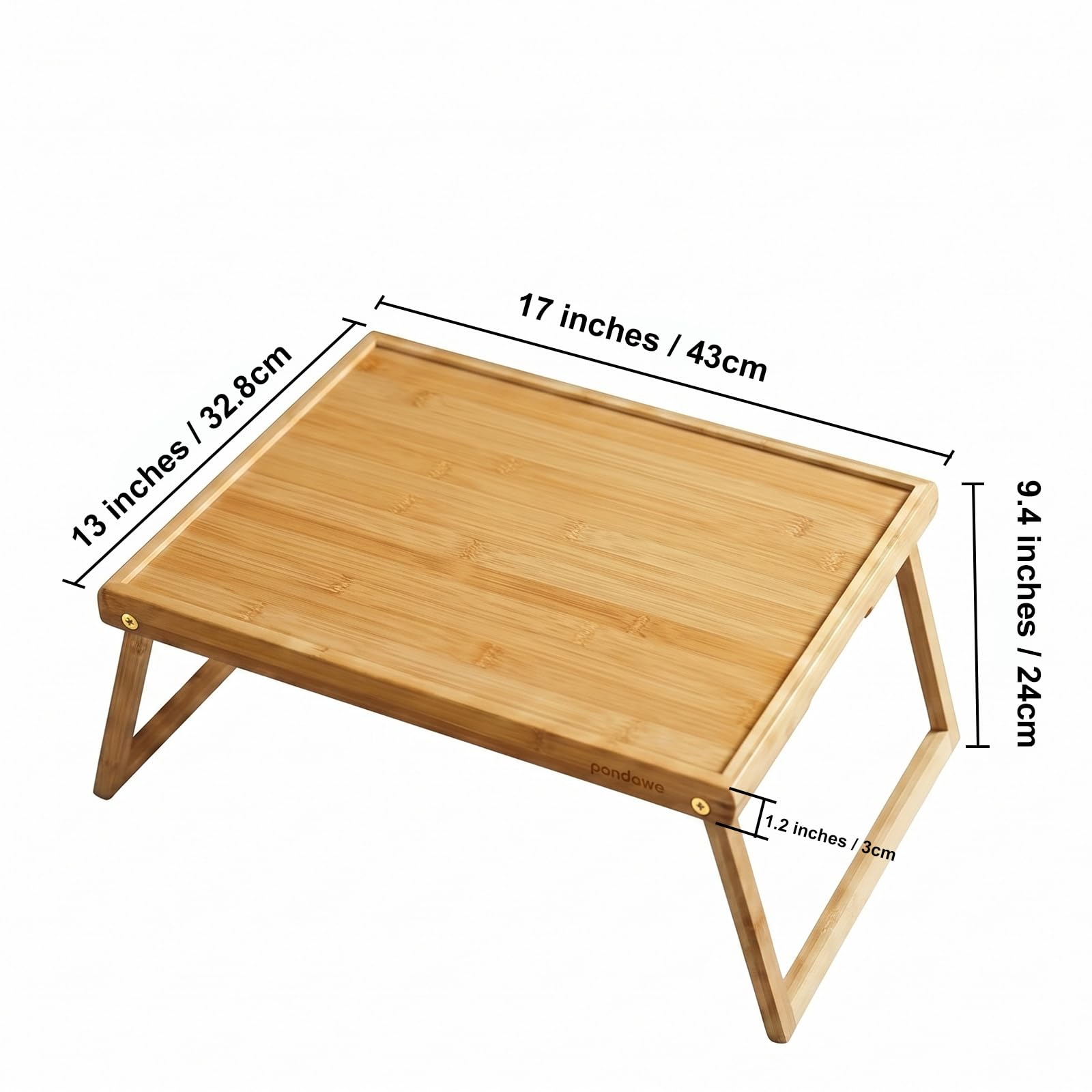 Plateau de lit avec pieds pliants, plateau de service en bambou pour nourriture et collation, petit déjeuner et ordinateur portable pour lit ou canapé