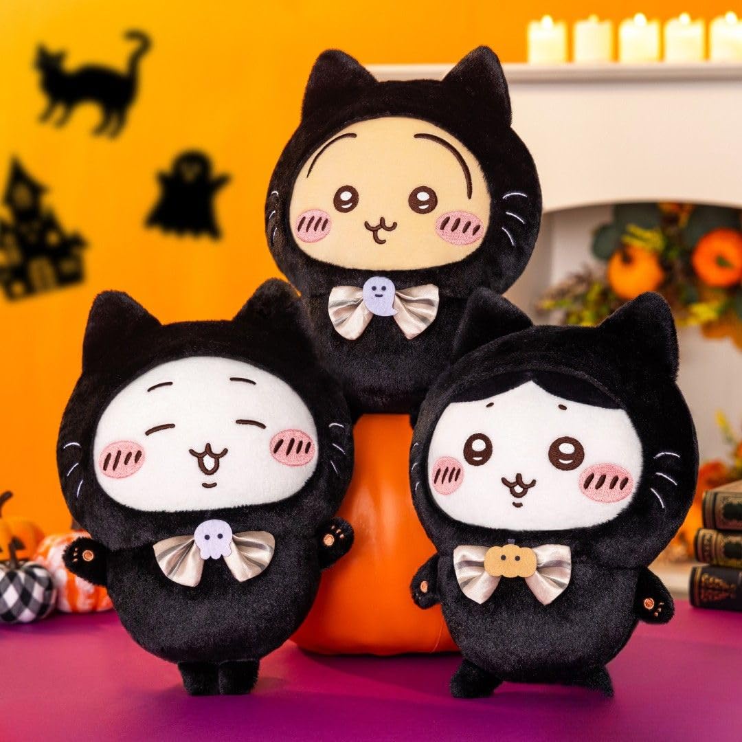 【正規品】黒猫のマスコット ちいかわ うさぎ ハチワレ 3体セット ハロウィン Amazon.co.jp: 【公式】ちい'かわ 黒猫のぬいぐるみ ハロウィン