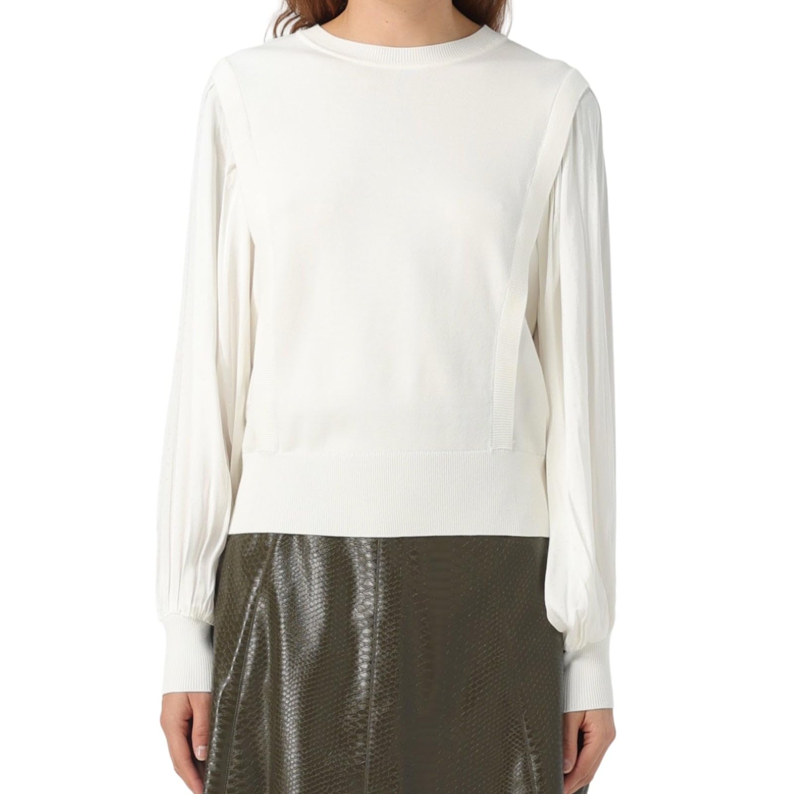 Twinset Jersey with Jacquard Fabric 232Tt3430-00282 Snow