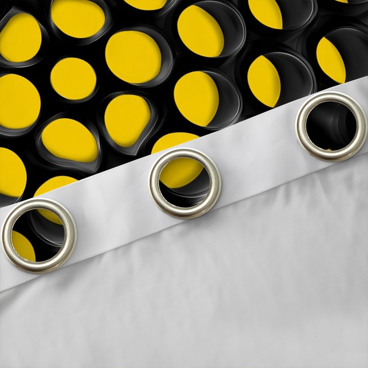 Feelyou (2 Panels, 38 x 45 Inch Hexagonal Darkening Dreapes Boys Girls Honeycomb Curtains for Bedroom Living Room Kids Geometrical Yellow Black Blackout Curtains Beehive Window Treatments