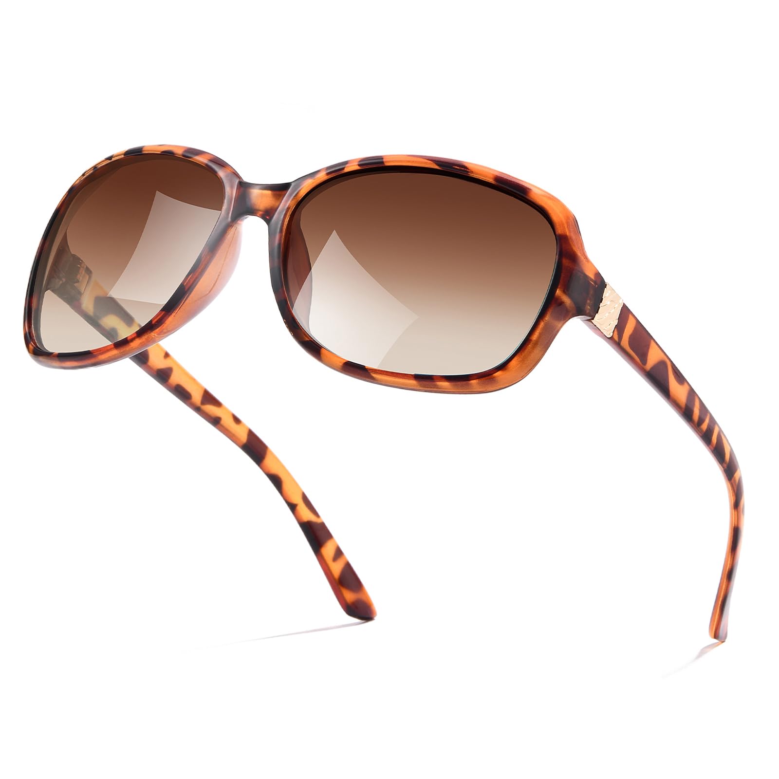 LVIOE Polarized Sunglasses for Women Retro Oversized Shades with UV400 Protection LS8158