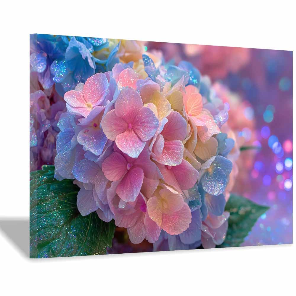 ZAMAEIU Natural Scenery Painting Shimmering Cluster Pictures Artwork, Contemporary Wall Art Large Size, Room Aesthetic Home Decor,Living Room,Bedroom(pink)-70x100cm Framed