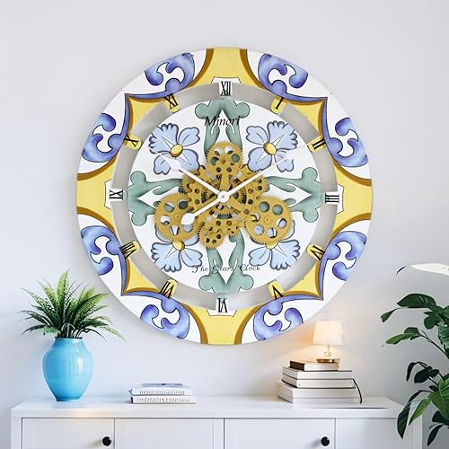 Miniatura 4 de ImprovingLife El Reloj de Pared The Gears Clock Colección Italia con Engranajes Móviles (Minori, 24 pulgadas redondas)