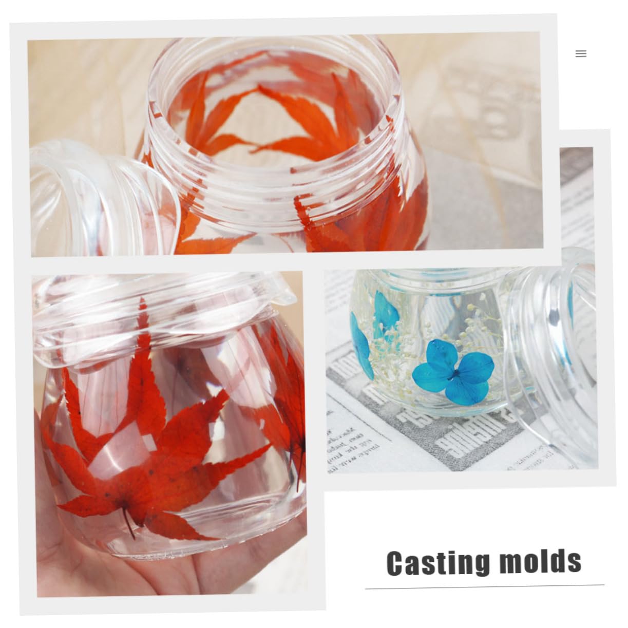 DOITOOL 6 Sätze Kristallklarer Epoxidharz Resin Bottle Mold mit Abdeckung Silikon Storage Box Mold für Schmuckbecher Puddingbecher und Aufbewahrung DIY Kreativset für Dekorationen