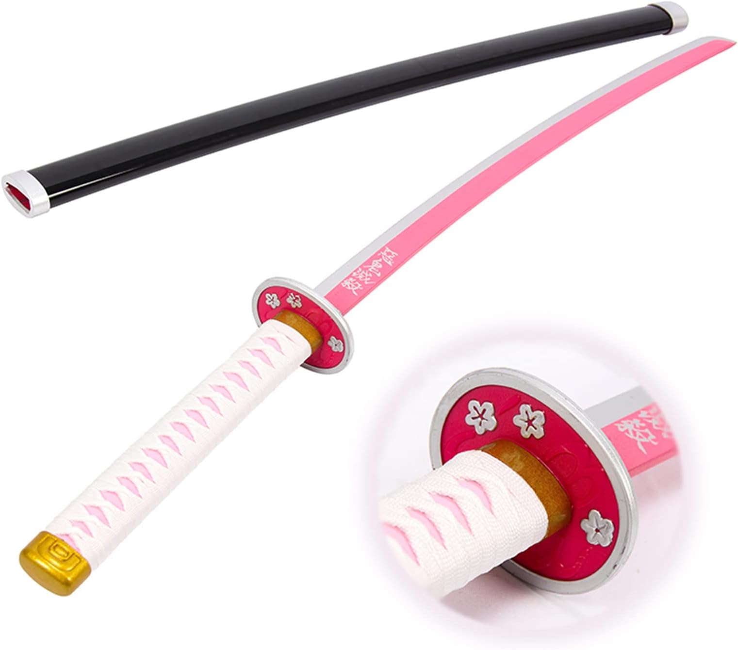 Gaiev Samurai Katanas Demon slayer blade Sword,Anime Fans Anime Lovers Cosplay Props,Weapon Model,size 76cm or 104cm (Color : Tsuyuri Kanawo, Size : 76cm)