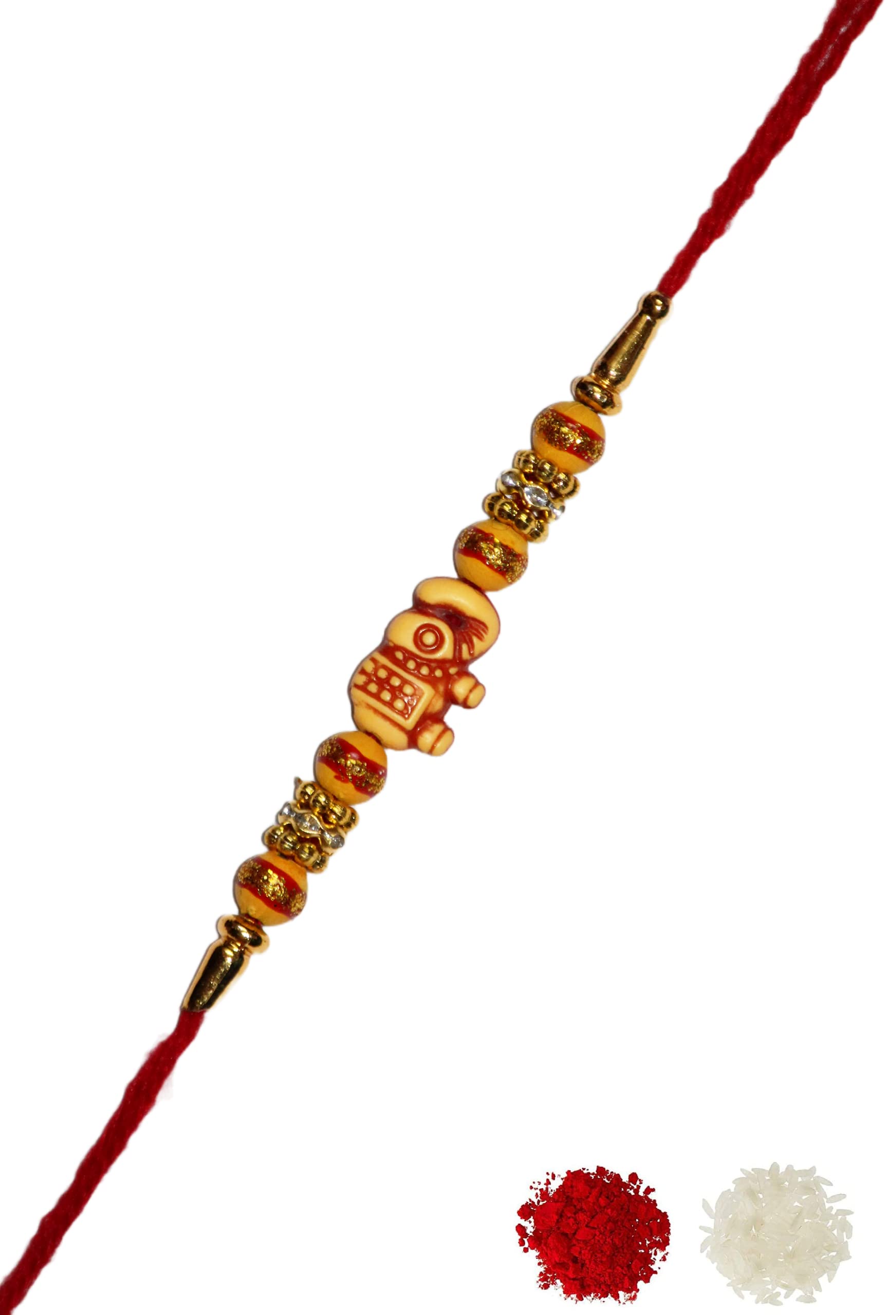 NITYAM ENTERPRISES Elephant Wooden Pearl With Daimond Ring Rakhi For Brother | Sister | Family | Bhabhi Rakhi With Roli Chawal(NE 122) (B0B38Y71MM) Amazon Price History, Amazon Price Tracker