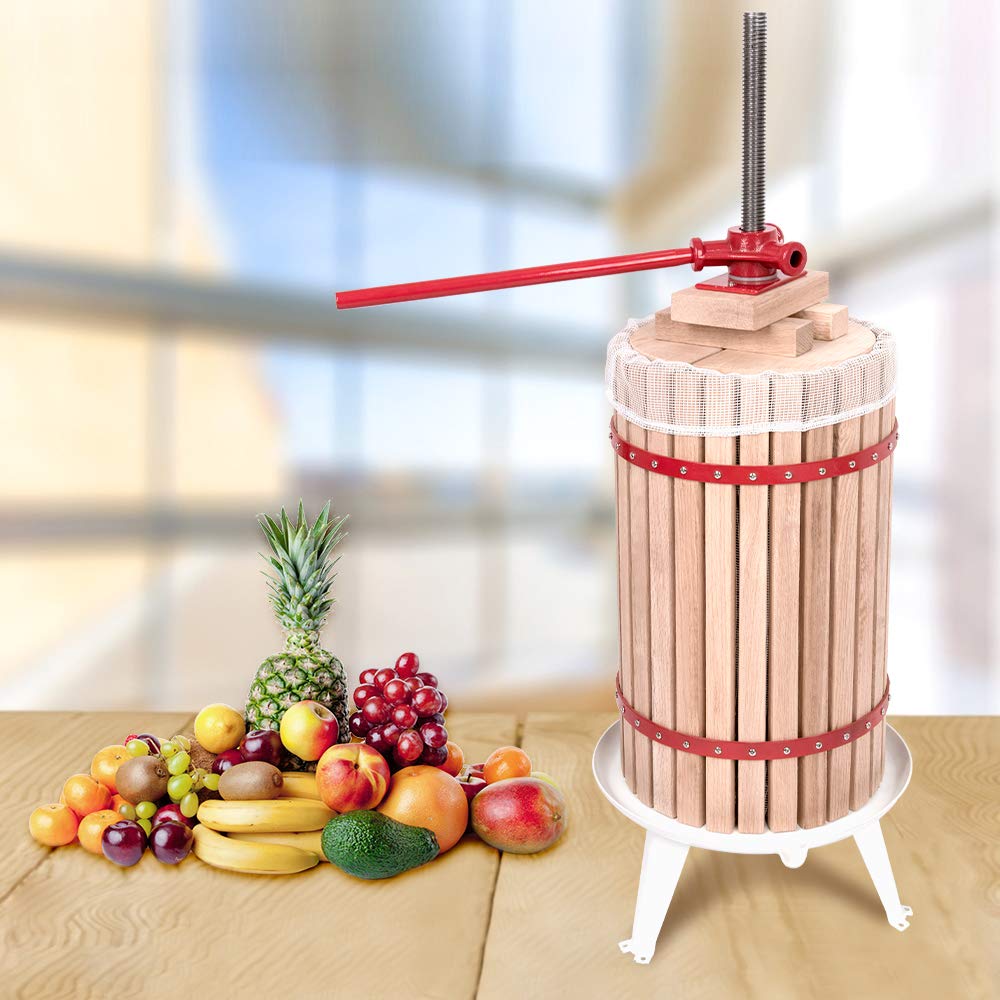 UISEBRT Prensa de Frutas - 30 litros Prensa de Manzanas Prensa de Vino Exprimidor de jugos Press Fruit Mill Prensa Manual Incl. manivela & paños de prensado