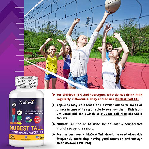 Nubest Tall 60 Capsules Maximum Natural Height Growth Formula Herbal Peak Height Pills