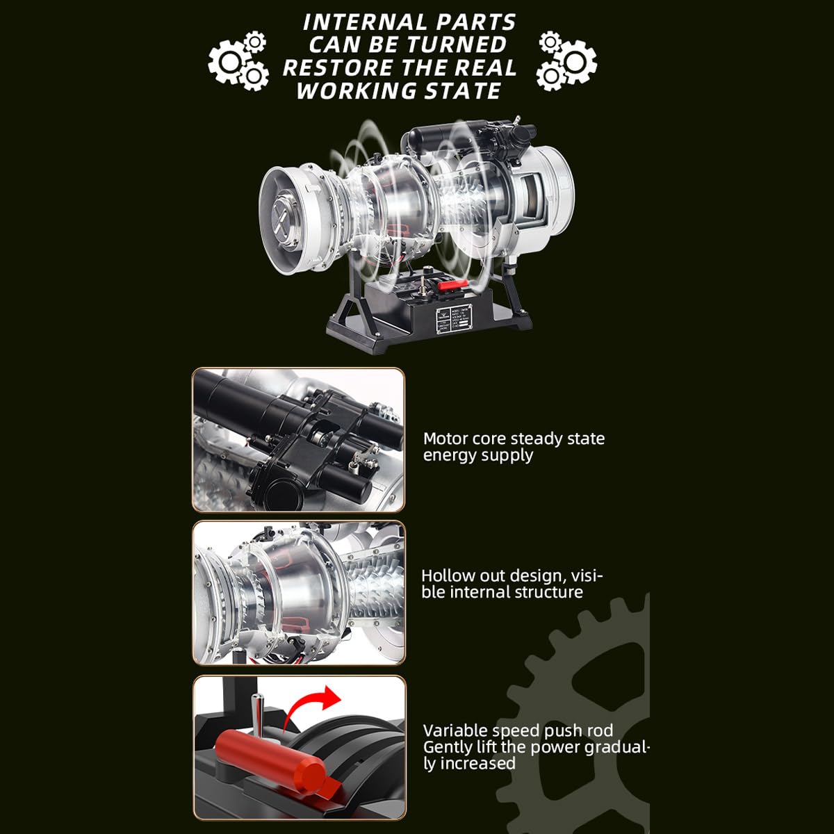 Kit de modelo de motor turboeje, simulación de metal a escala 1/4, helicóptero militar eléctrico, kit de modelo de motor turboeje, 470 + piezas, kit de educación científica mecánica, regalo para