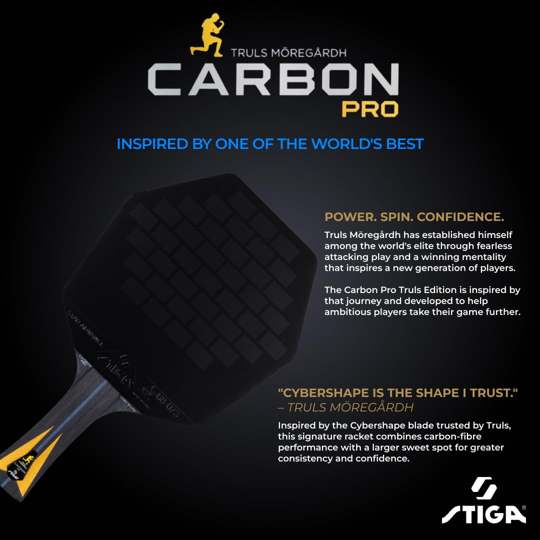 STIGA Pala de Ping-Pong Carbon Pro Truls Edition Cybershape