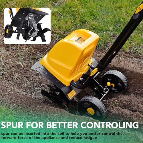 Image of IncwBo 12'' 15-AMP Electric Roto Tiller Cultivator for Gardening Cored