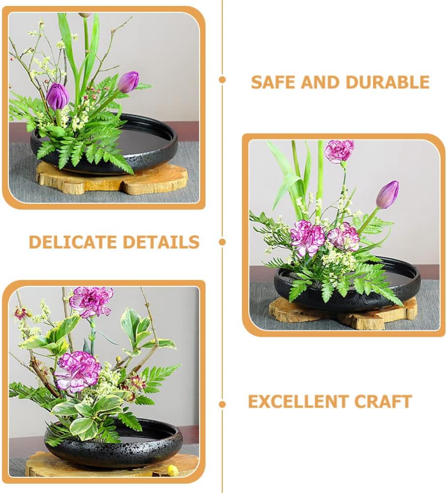 GANAZONO 1set Round Flower Pin Frog Arranger for Floral Arrangement Pot with Stable Base for Fresh Artificial Flowers