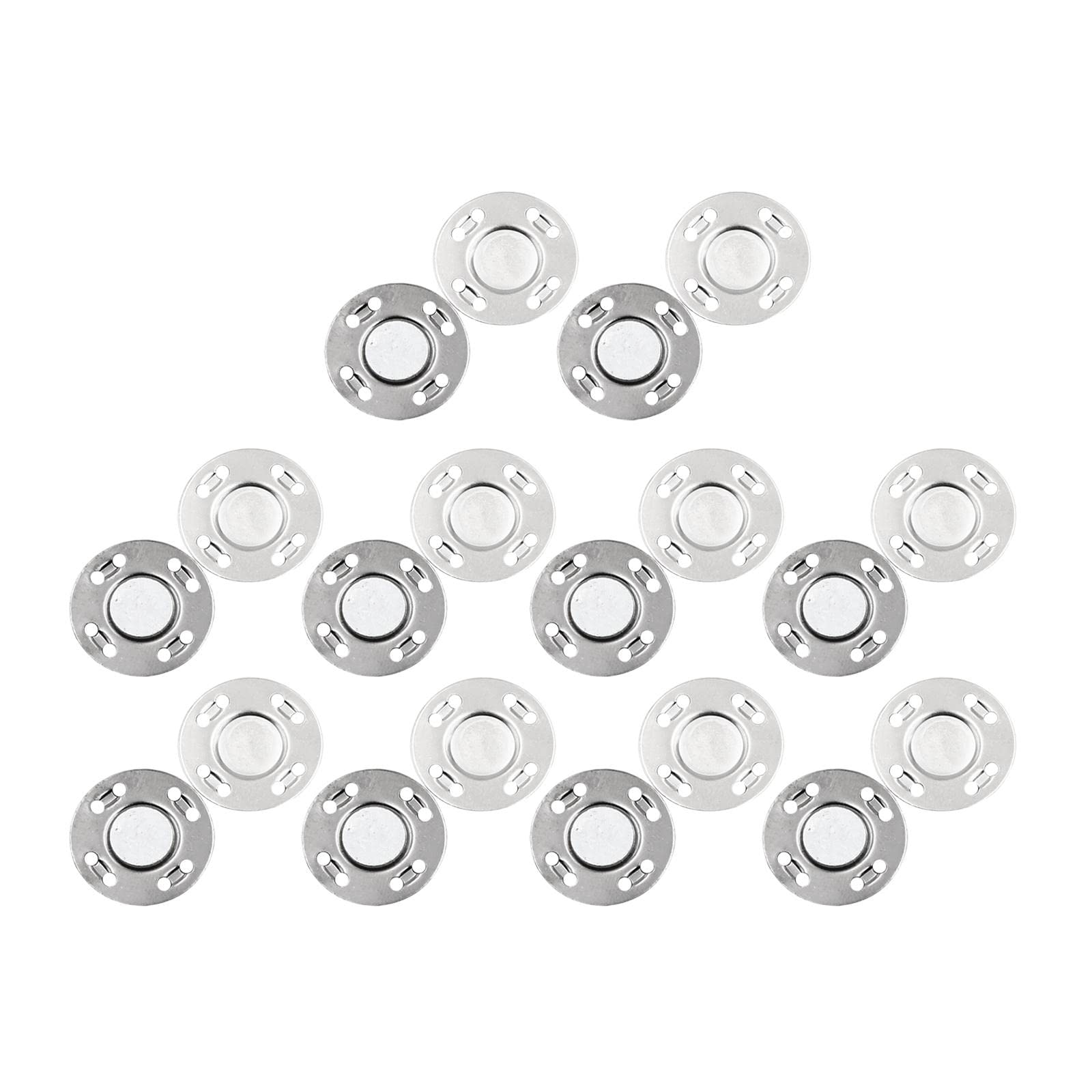 10Pairs 0.79In Button Clasps Snaps Knitting Sewing Jacket Closure Silver