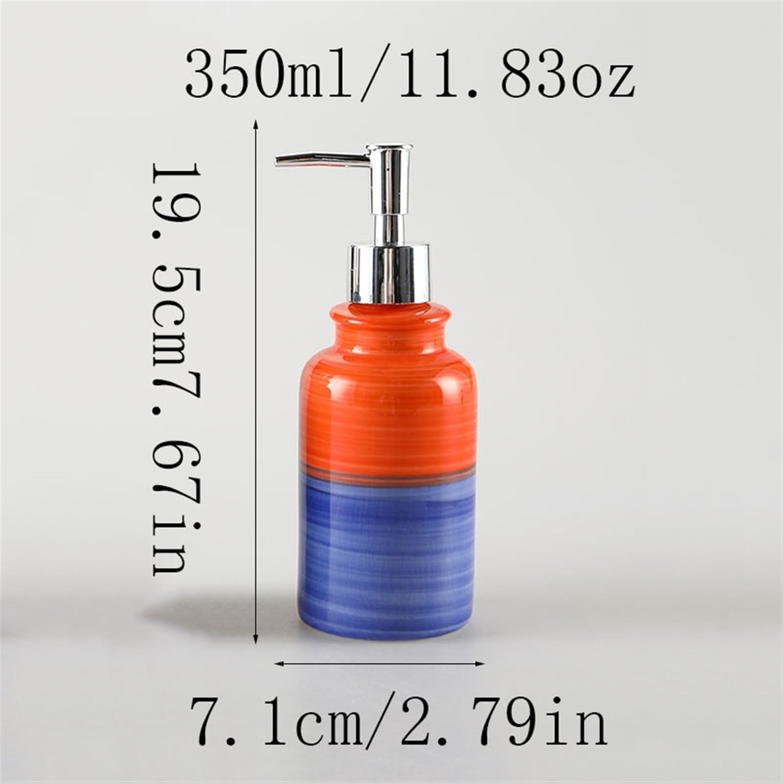 Dozownik mydła kreatywny kształt dozownik mydła do balsamu masaż olejek eteryczny mydło do mycia 350 ml/11,83 uncji pompa mydła do łazienki ceramiczna butelka mydła dozownik mydła (pomarańczowy)