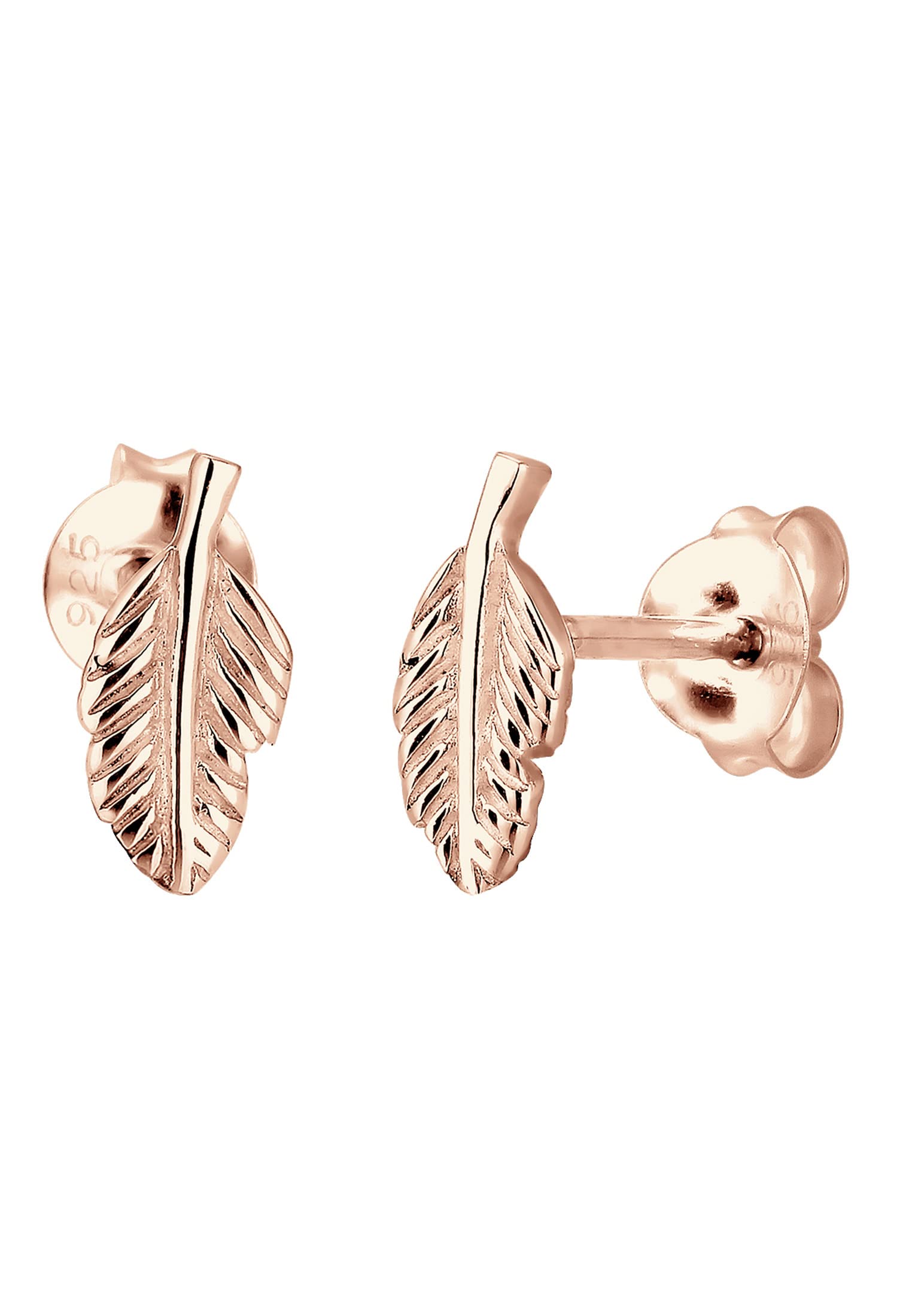 Elli Dames Oorbellen Boho Hippy Feathers, Verguld in .925 Sterling Zilver