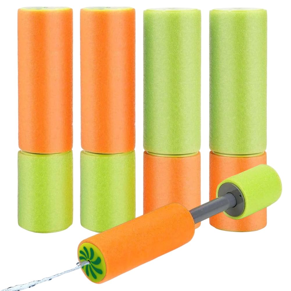 Foam Water Blaster, 4PCS Large Foam Water Guns for Kids Adults,Water Blaster Shooters Push Pull Type Outdoor Pool, Beach & Garden Summer Toys (15 * 4CM)
