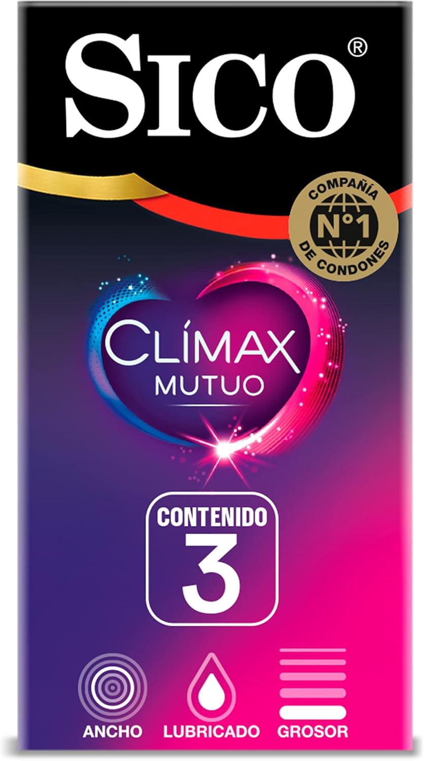 Sico Clímax Mutuo Condones de hule látex natural con benzocaína cartera