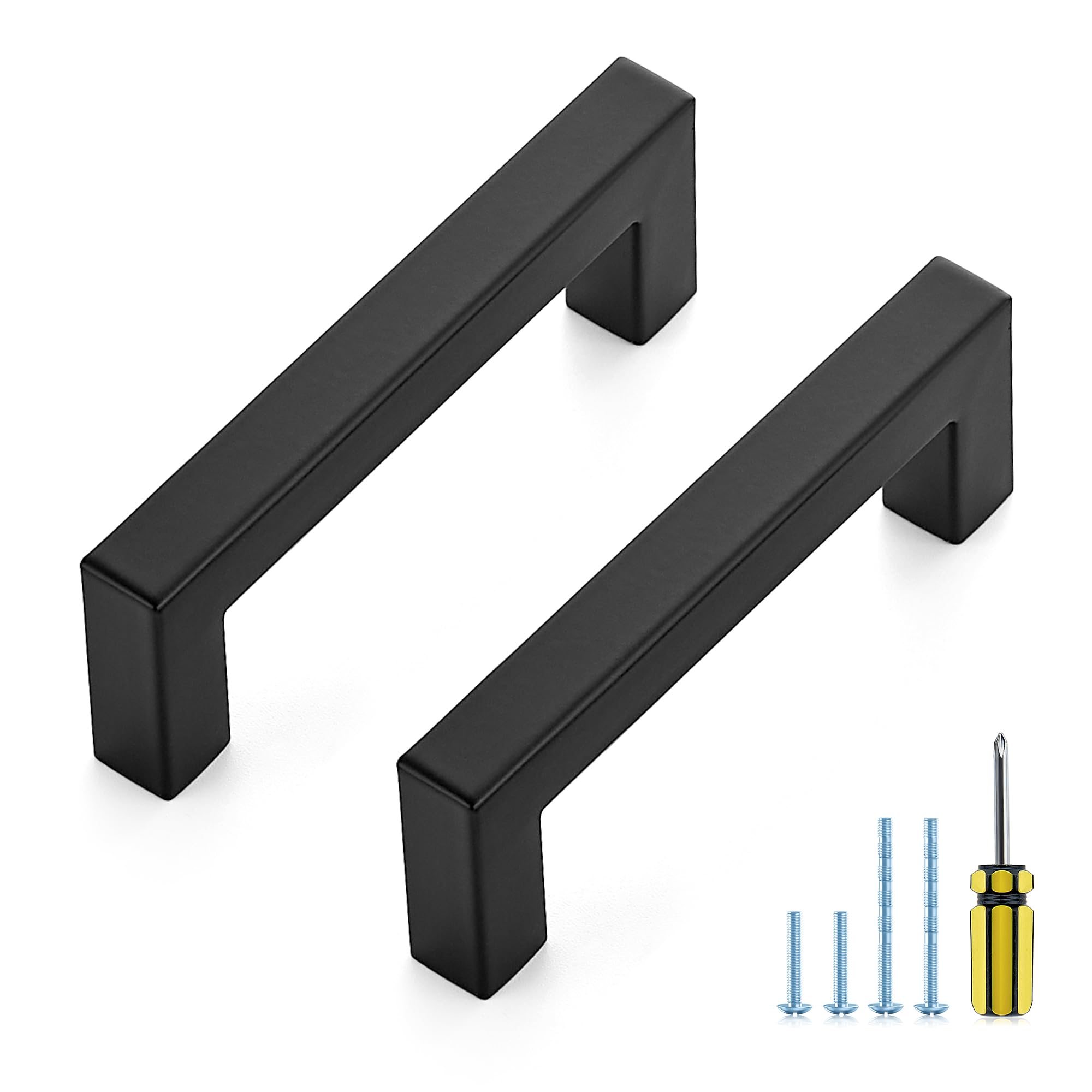 Ravinte Matte Black Square Pulls Cabinet Handles,3-3/4 Inch,30 Pack