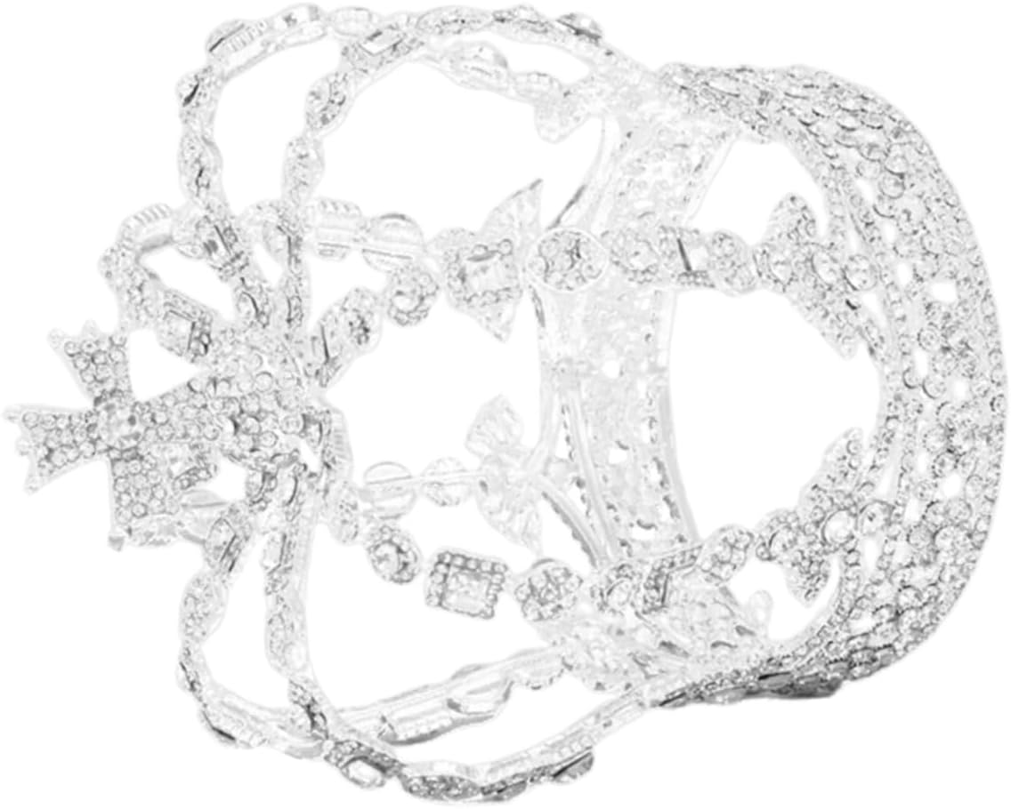 Didiseaon Rhinestone Bride Crown Wedding Tiara Headpiece Elegant Bridal Tiara Crown for Women and Party Accessories