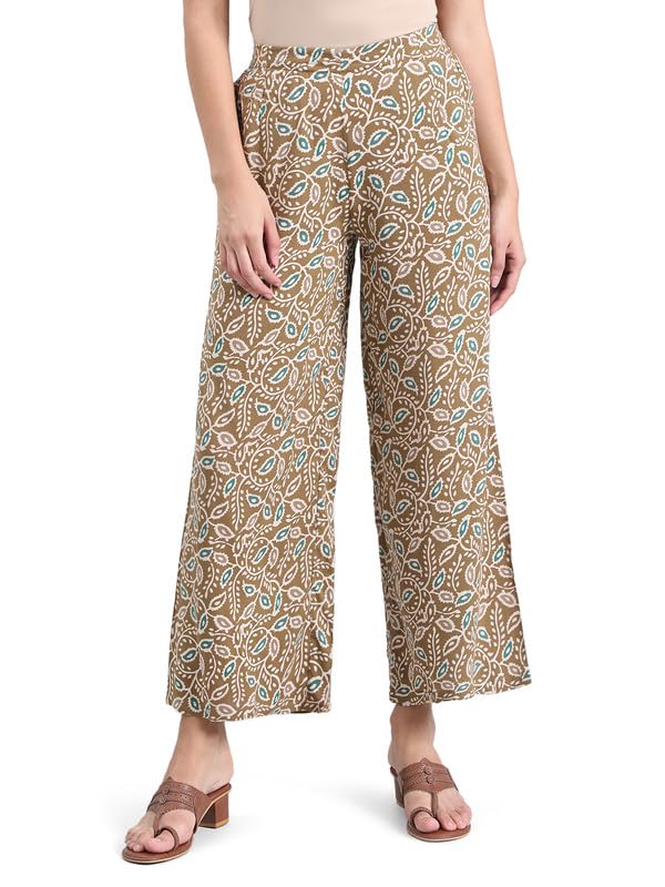 Image of GO COLORS Soft Viscose Printed Palazzo Full Length for Women| Breathable, Mid Rise