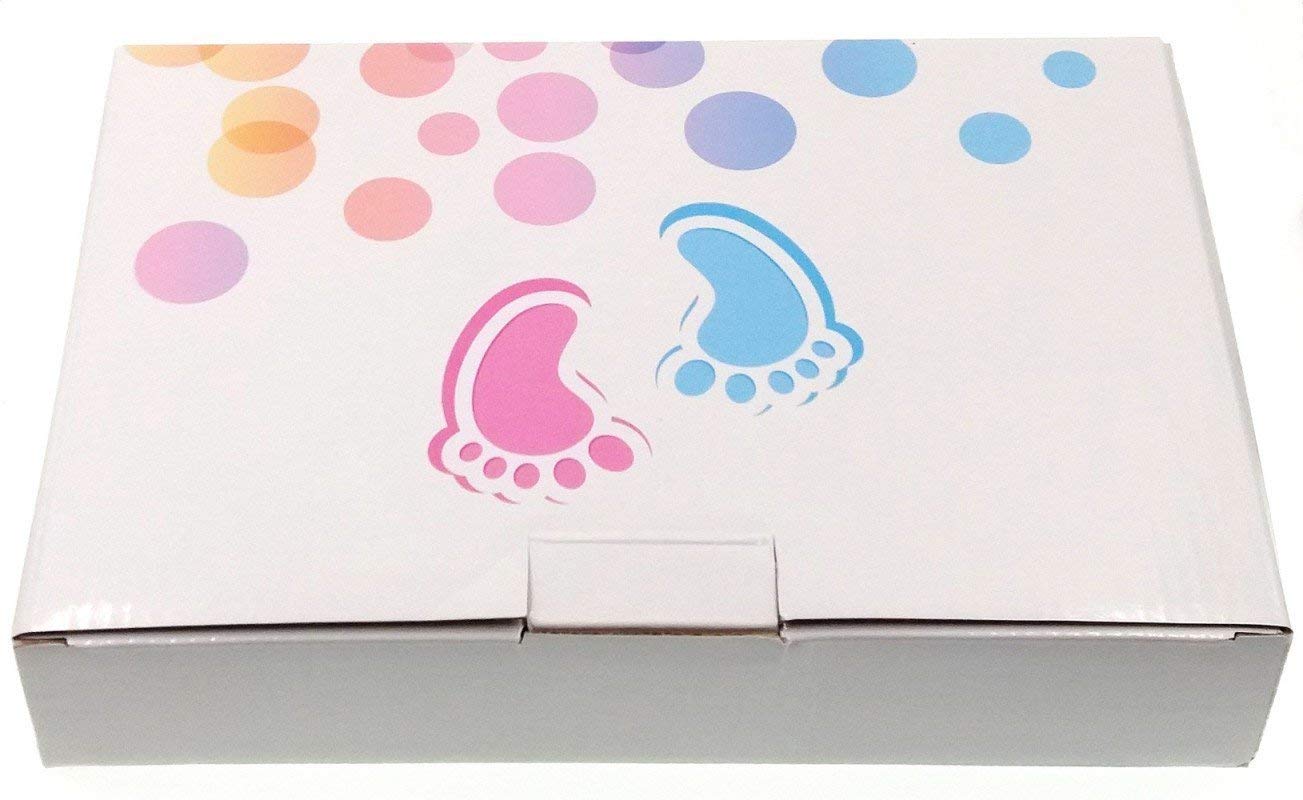 JZK Bianco kit cornice neonato, impronta piedi mani dei bambini, in legno, porta foto bebe, regalo originale