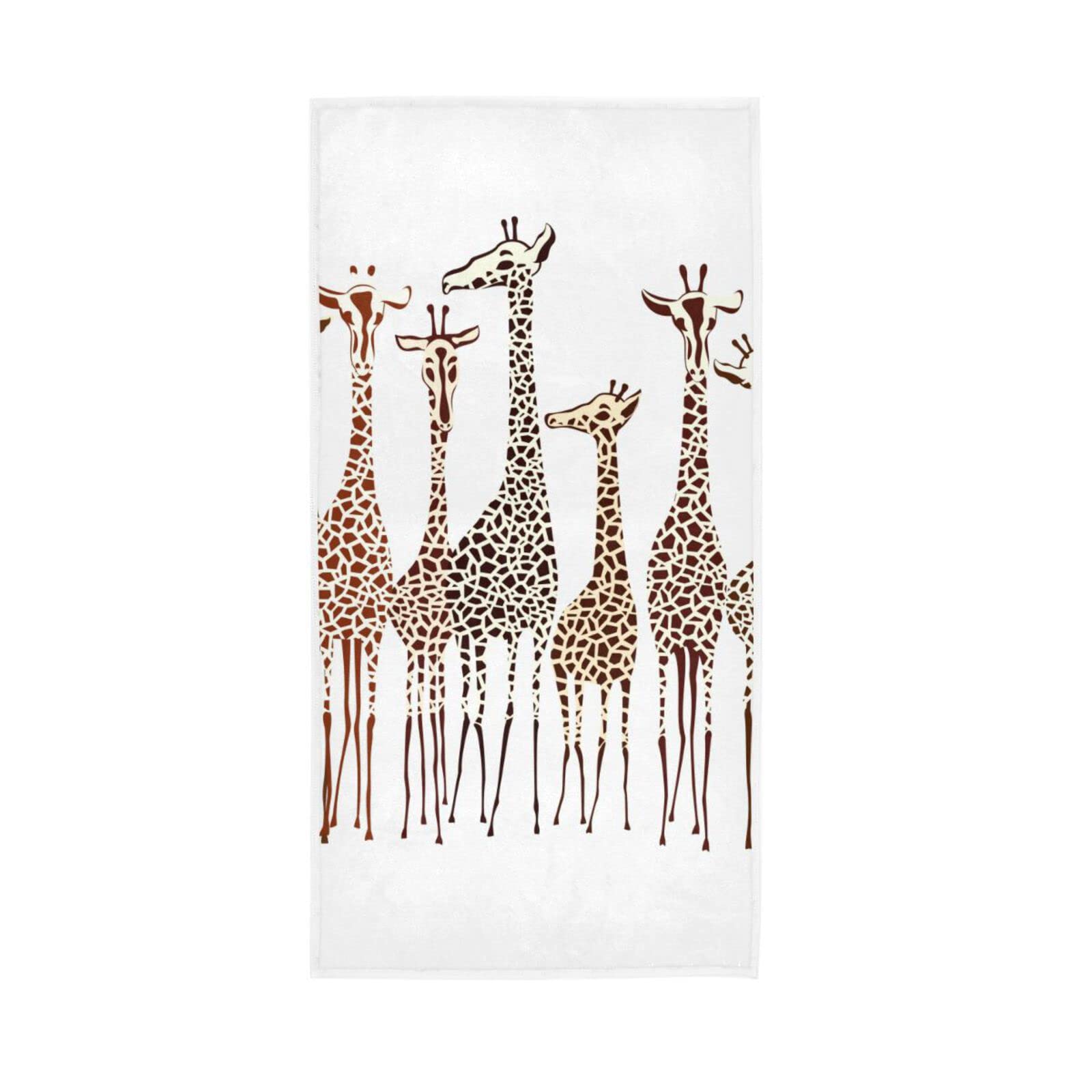 LSRCPD Cute Funny Giraffes Towles, 15 x 30 Inch Bathroom Decorative Towels Thick Towels for Bathroom Esthetician Towels for Facials