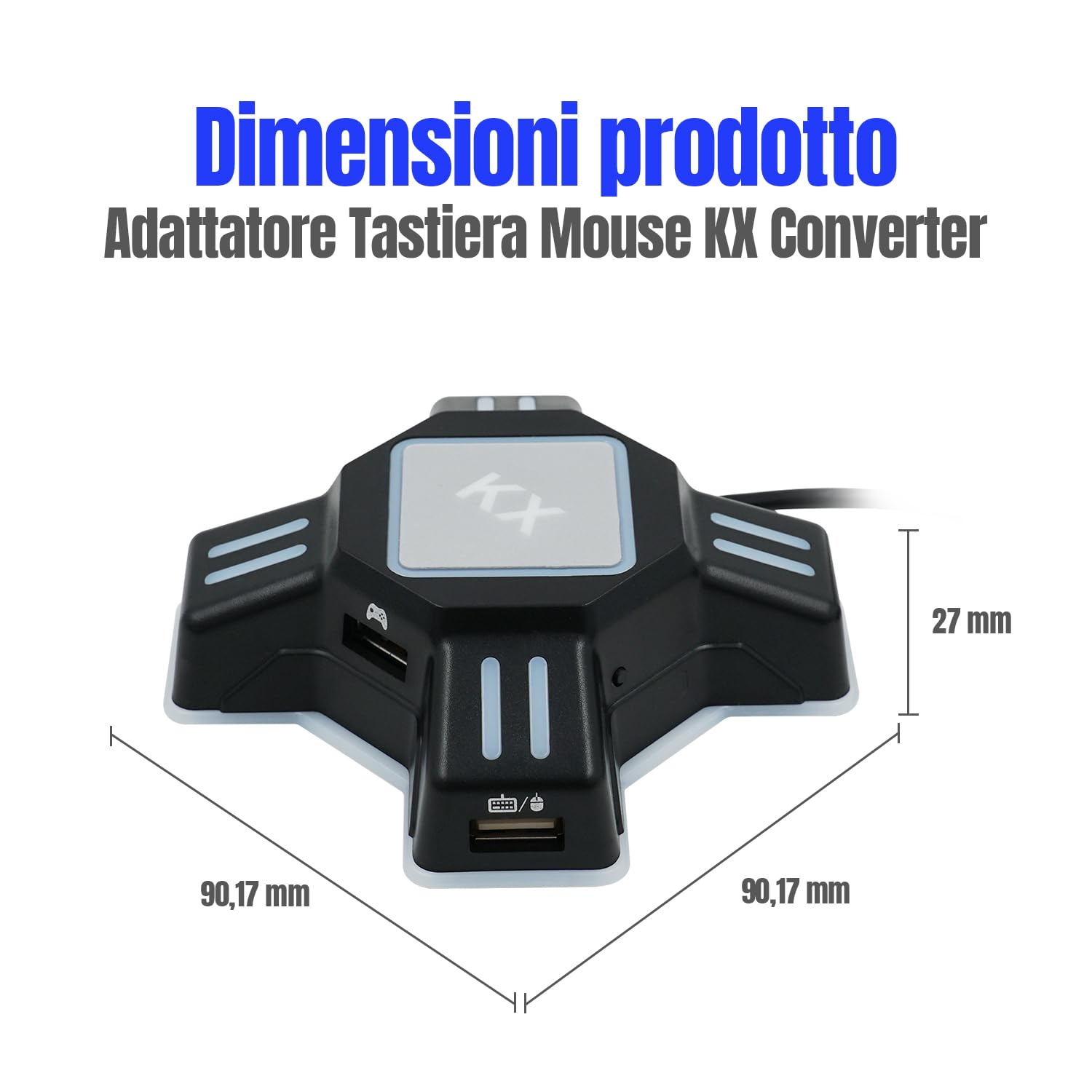 Mcbazel Convertitore KX USB per Tastiera Mouse Gioco Adattatore per PS4/ PS3/ Xbox One/NS Switch Console Convertitore(Non compatibile con Switch2)
