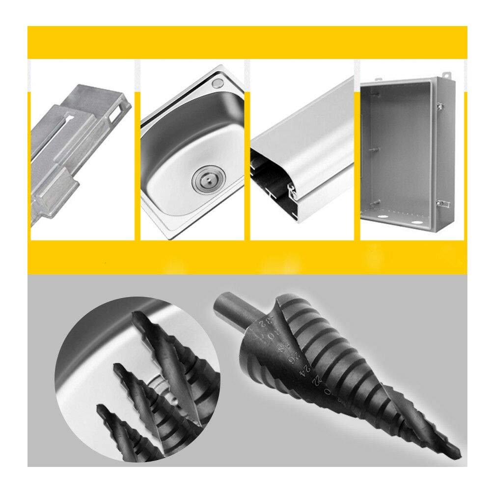 Forets à Métal, Foret étagé Rainuré En Spirale, 3 Pièces 4-12 4-20 4-32 Mm HSS Foret En Titane Outils électriques De Perçage Spirale En Métal Acier Rapide Coupe-trou En Bois Foret Conique