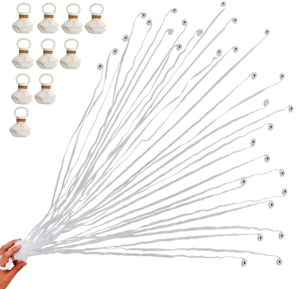 TONIFUL 10Packs Streamers Popper Hand Throw Streamers No Mess Confetti Magic Paper Cracker for St.Patrick's Easter Celebration Birthday Engagement Wedding Graduation Send Off Party Favors (White)