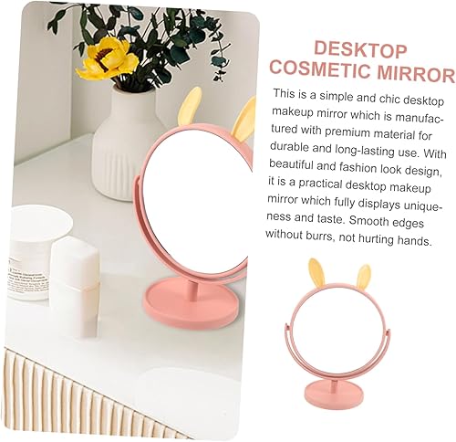 Miniatura 3 de Espejo de maquillaje para escritorio, con forma de orejas de conejo, espejo cosmético de mesa para el hogar, dormitorio, baño, espejo de corte de