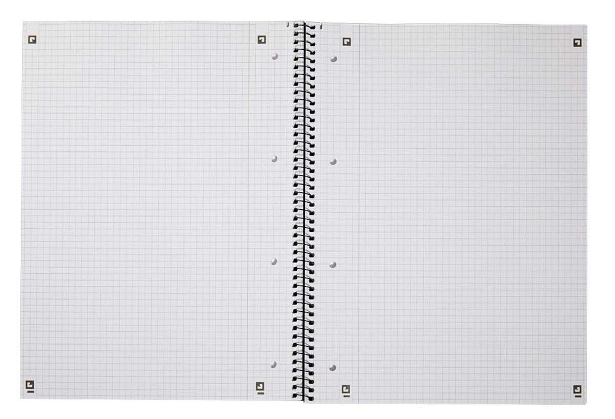 Oxford - Cahier A4 à carreaux avec double marge 80 feuilles Linéature - Quadrillé Marge à gauche Lot de 10 bleu foncé