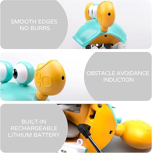 Miniatura 4 de DZHJKIO Juguete de bebé de cangrejo gateante con música y luz LED para niños juguete interactivo de desarrollo de aprendizaje con evita