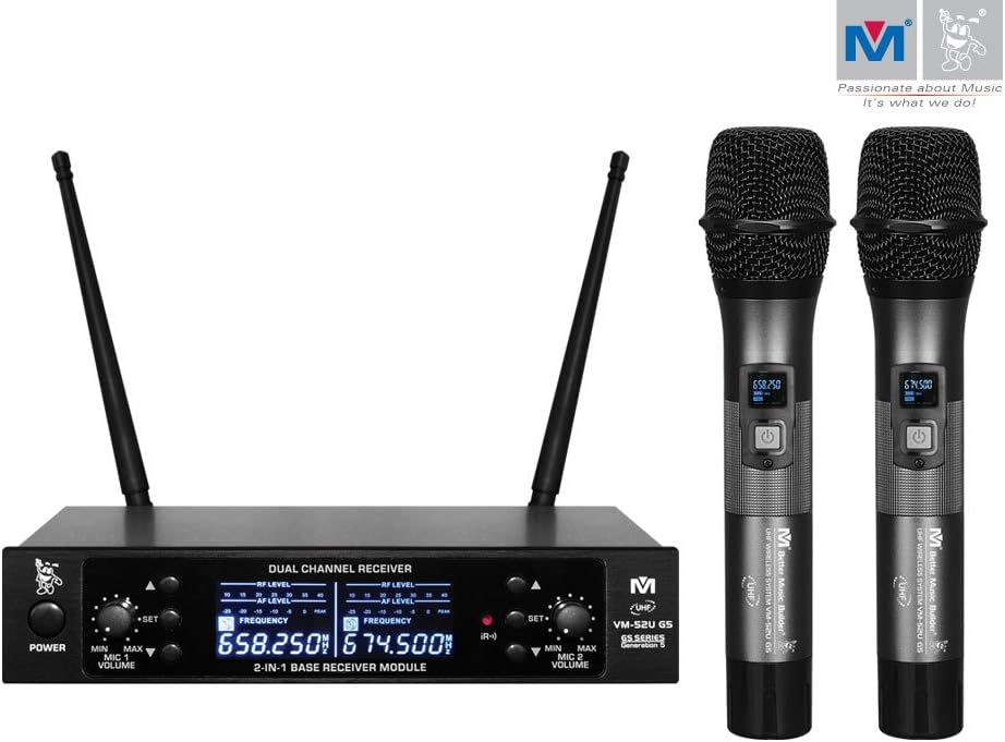 Better Music Builder VM-52U G5 Dual Channel UHF Wireless Microphone System