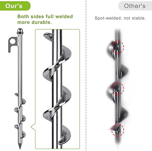 Miniatura 4 de Lifeswell Anclajes de tierra de 12 pulgadas, 4 estacas de tienda de campaña resistentes, fáciles de instalar y reutilizables, para tiendas de