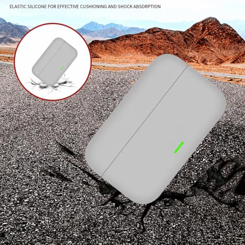 Image of Aniex Silicone Case Cover for realme Buds T500 Pro, Shockproof, Anti-Slip, Dustproof, Scratch Resistant, with Carabiner Hook, Full Body Protection (Grey)
