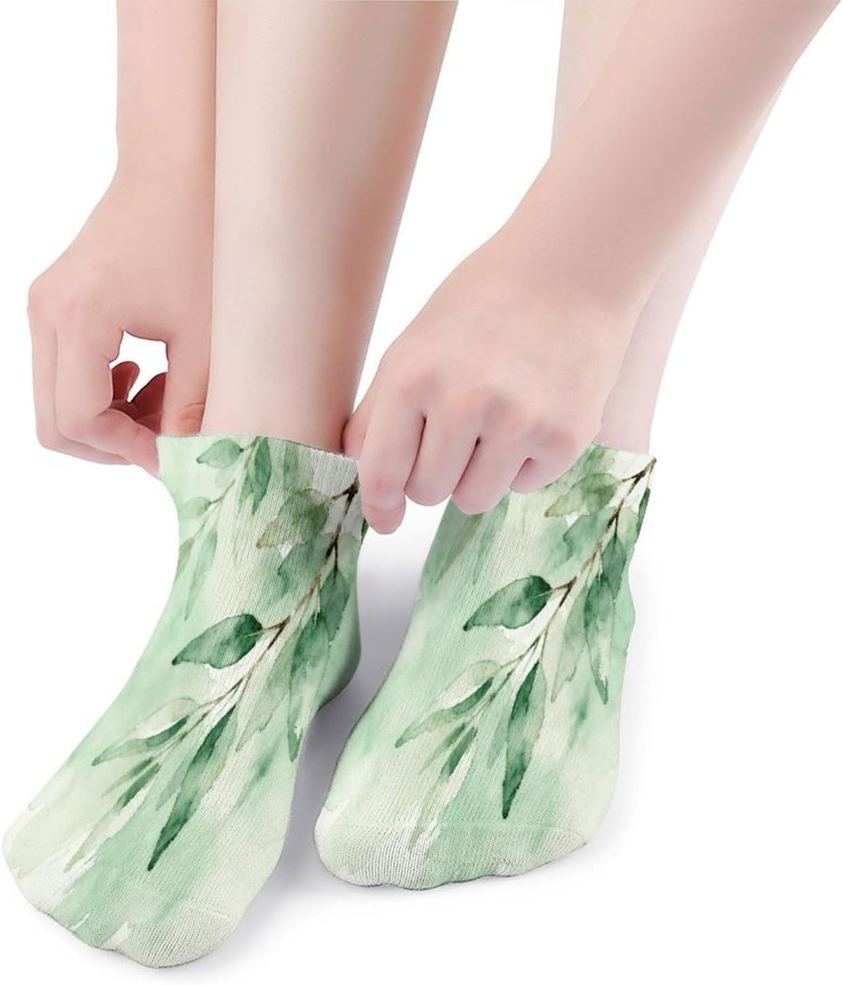Sage Green Crew Sock for Men Women Funny Novelty Socks Athletic Ankle Socks Comfort Soft Low Cut Tab Sock 5 Pairs