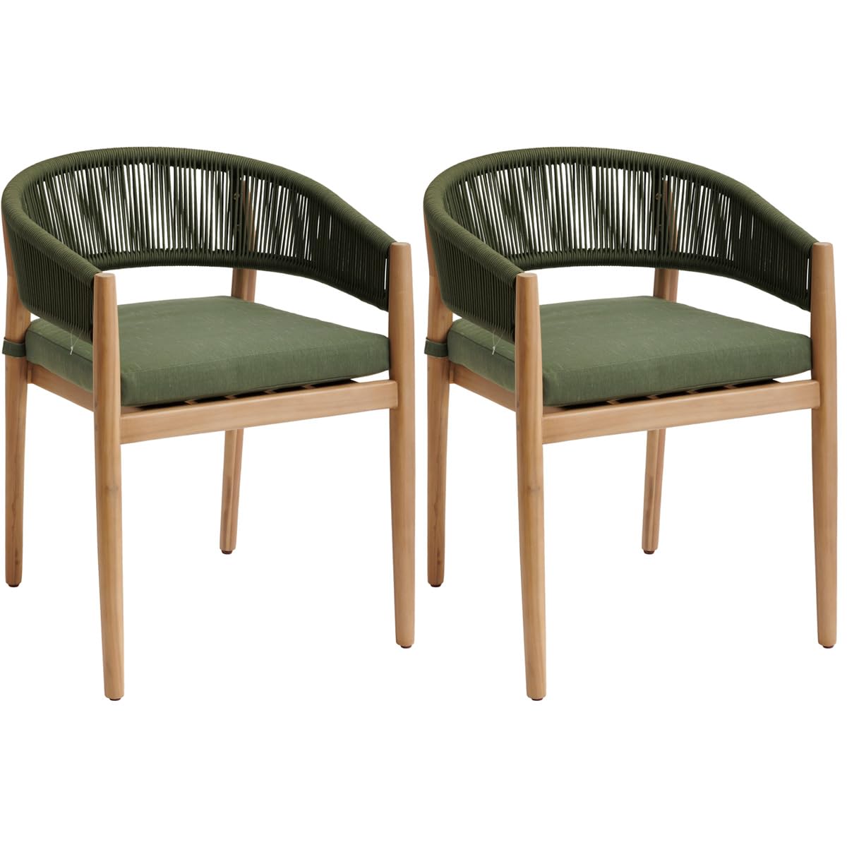 Hespéride Set Di 2 Poltrone Da Giardino Tevio In Alluminio E Legno Di Acacia, Colore Mattone - 4