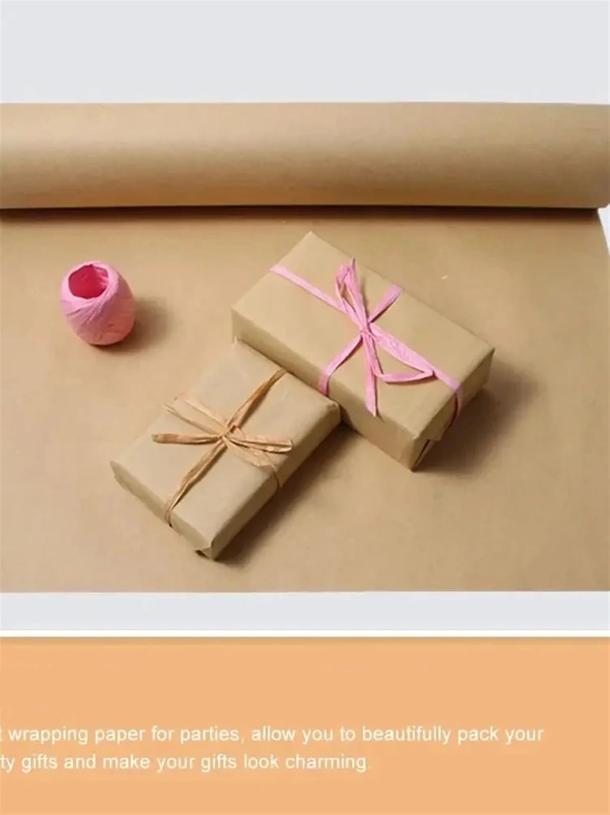 Packpapier Braunes Kraftpapier, 5 m Rolle, ideal for Verpacken von Geschenken, Kunsthandwerk, Bodenbelag, Paket, Tischläufer