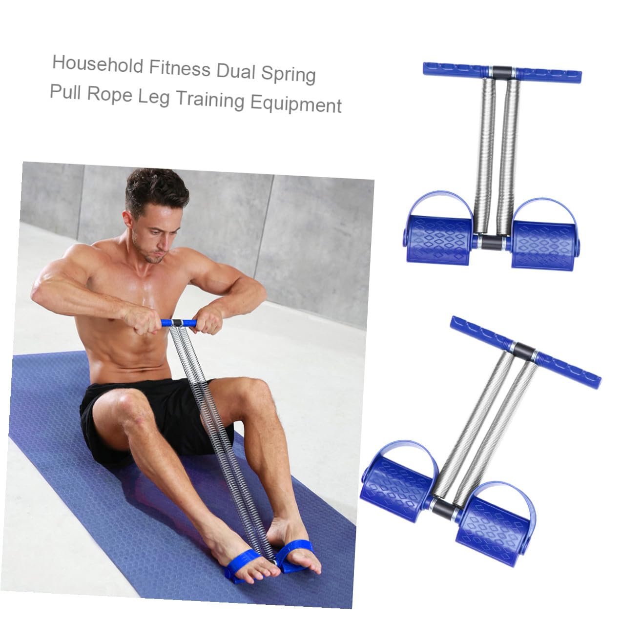 attrezzature per il fitness flettere bici macchina passo-passo estrattore esercizio ginnico pedali pedale di trazione della gamba fune di trazione in acciaio tavola elastica Blue