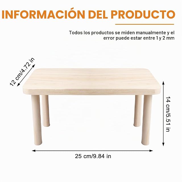 Foto 2 de 7 de Sporgo Plataforma de hámster: plataforma de madera para hámster, accesorio para hámster, jaula