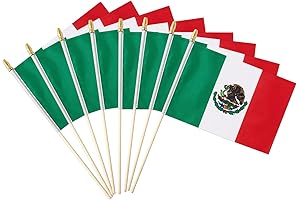 12 Mexican Flags for Office Classroom Holiday Party Decorations