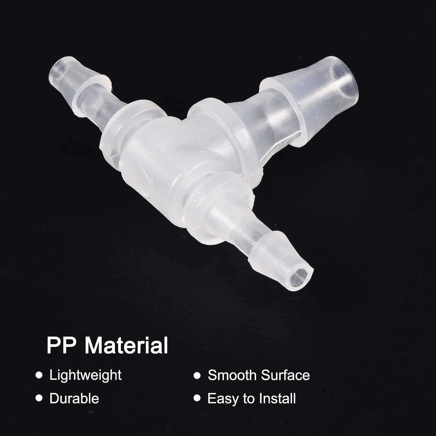 MECCANIXITY PP Reducing Barb Hose Fitting Tee T Shape 4x6x4mm OD 3 Way Pipe Connector for Gas Liquid Air, Pack of 4 Translucent