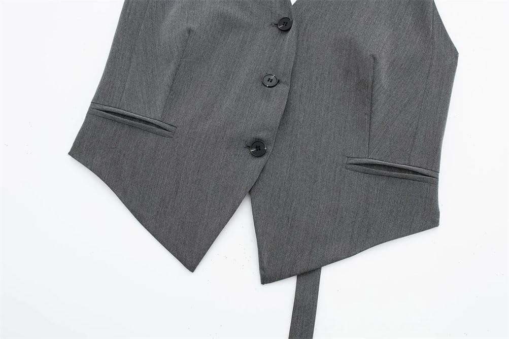 Gilet da donna senza maniche con schiena aperta, senza maniche, con schiena scoperta, gilet da lavoro