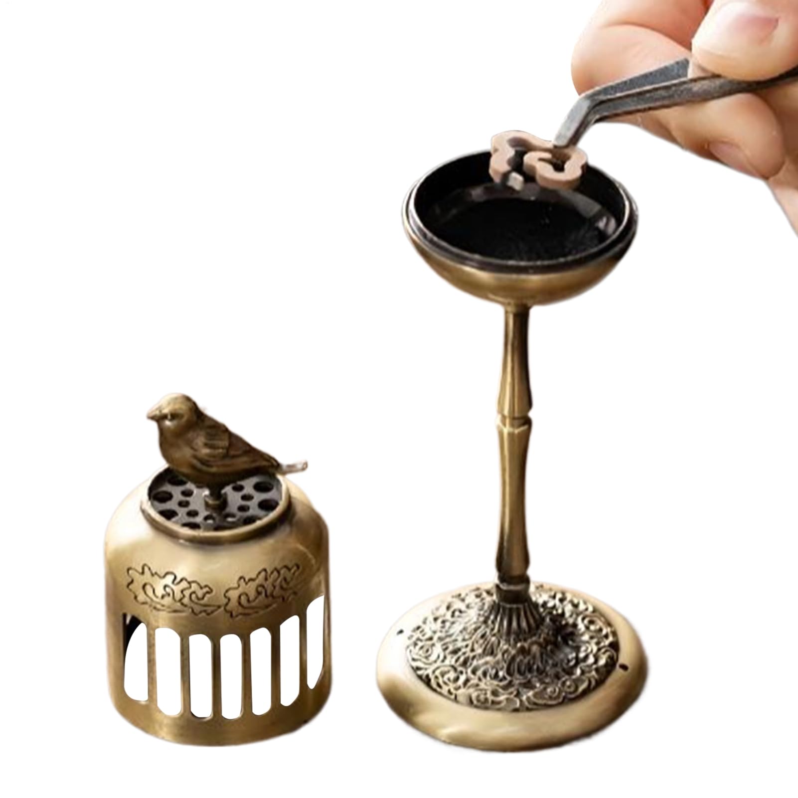 Porte-encens design oiseau en métal pour aromathérapie