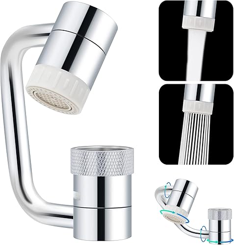 Aireador de grifo que ahorra agua, extensor de grifo, cabezal rociador antisalpicaduras, boquilla de ducha de repuesto para cocina (columpio de 1080)