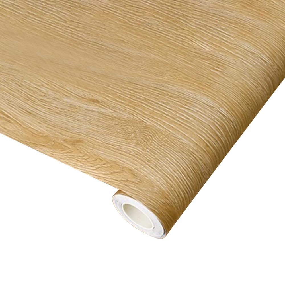 Papier peint autocollant imperméable 60cmx10m meuble salle de bain bois chêne
